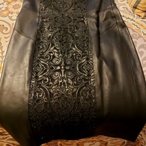 NWT White House Black Market lace front halter leather dress. Beautiful style